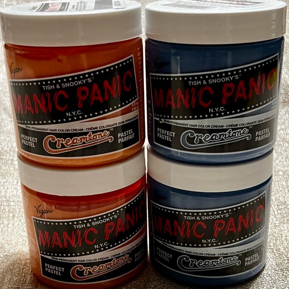 Manic Panic 4 Jars Blue Orange - Creamsicle and Blue Angel Creamtones Hair Dye - Picture 2 of 8